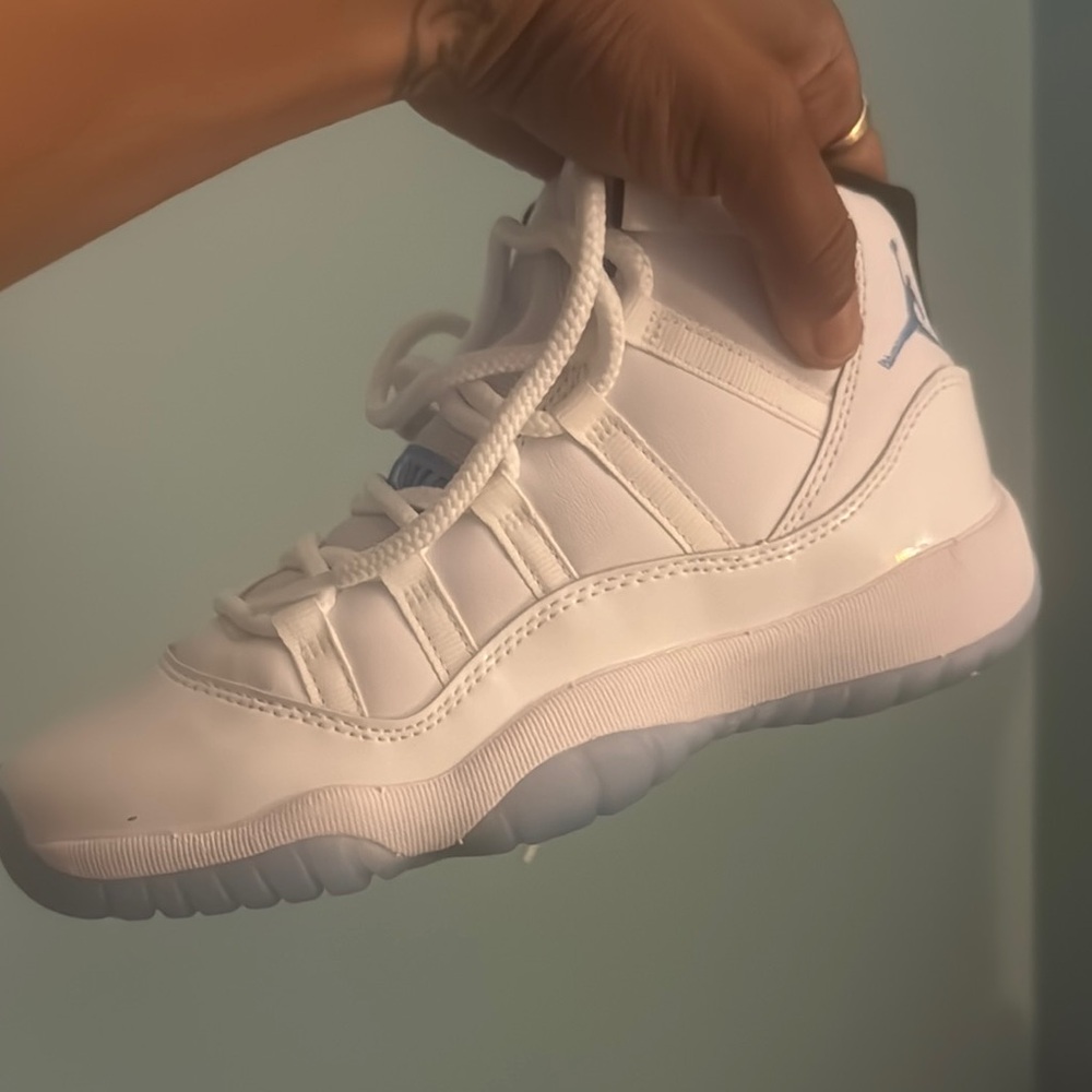 Jordan Kids White and Light Blue Sneakers